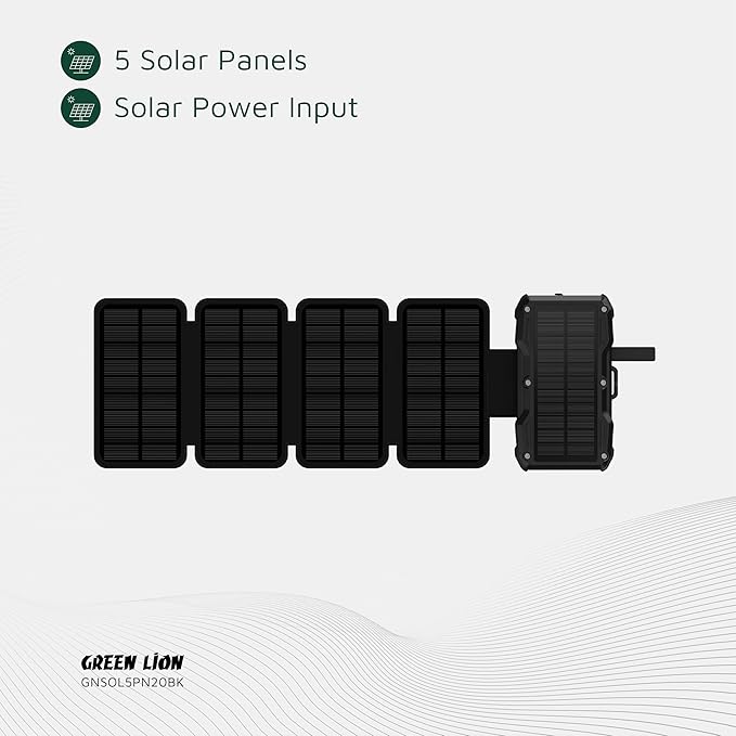 پاوربانک خورشیدی 5panel برند green lion 949579330