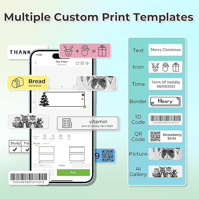 پرینتر برچسب چسب دار بلوتوثی Nelko مدل P21، دستگاه لیبل زن قابل حمل و بی سیم مناسب iOS و Android، مناسب استفاده در خانه و دفتر 2249000627