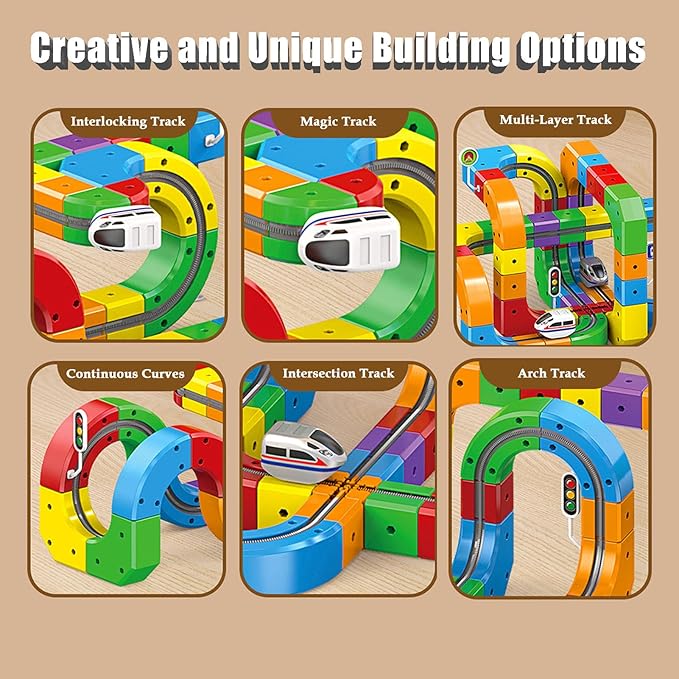 ست قطار مگنتی، قطار Track Fusion، مسیرهای سه بعدی Trackfusion، اسباب بازی ساخت مسیر جادویی جدید 2026 با قطار – مناسب برای بازی تعاملی و هدیه کریسمس 2329102366