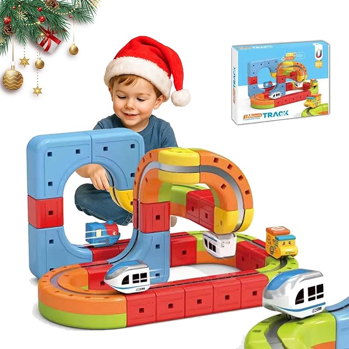 ست قطار مگنتی، قطار Track Fusion، مسیرهای سه بعدی Trackfusion، اسباب بازی ساخت مسیر جادویی جدید 2026 با قطار – مناسب برای بازی تعاملی و هدیه کریسمس